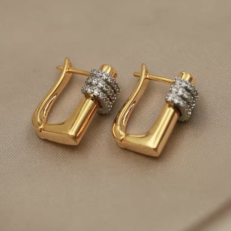 Σκουλαρίκια κρίκοι με ζιρκόν