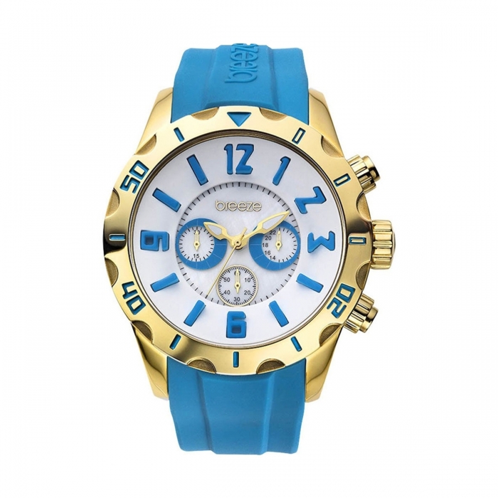 Breeze California Dream Chrono Light Blue Rubber Strap