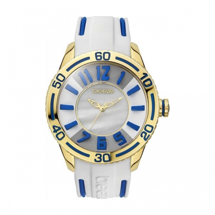 Breeze Miami Twist Gold White Rubber Strap