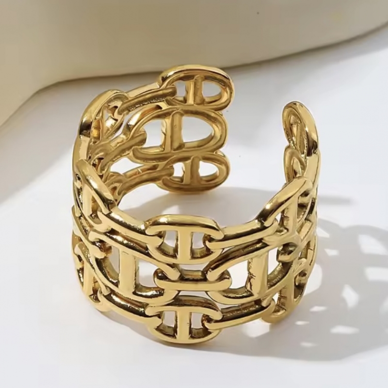 Δαχτυλίδι ατσάλι επιχρυσωμένο