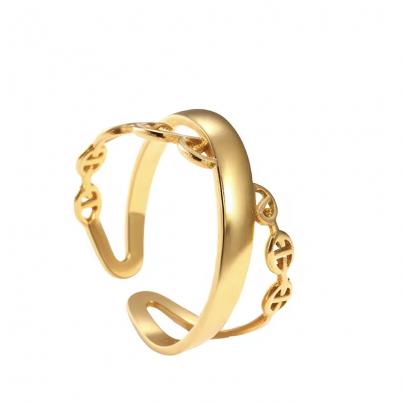 Δαχτυλίδι ατσάλι επιχρυσωμένο minimal