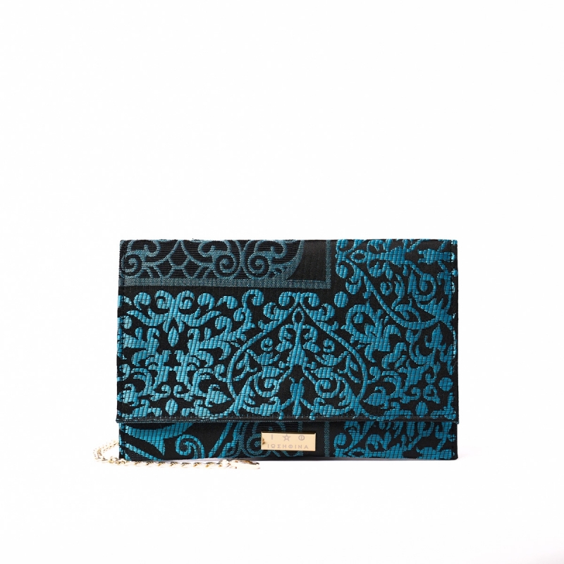 Φάκελος με κέντημα μπλε