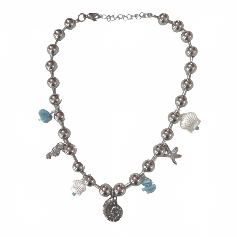 Κολιέ ατσάλι με charms