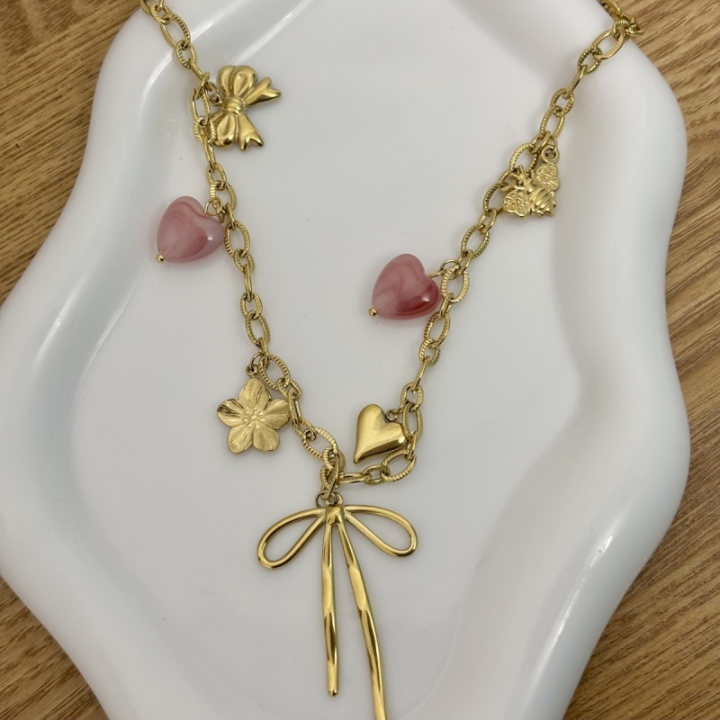 Κολιέ ατσάλι με charms