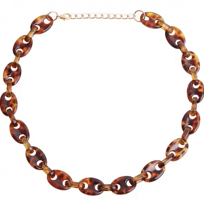 Κολιέ ατσάλι με ρητίνη