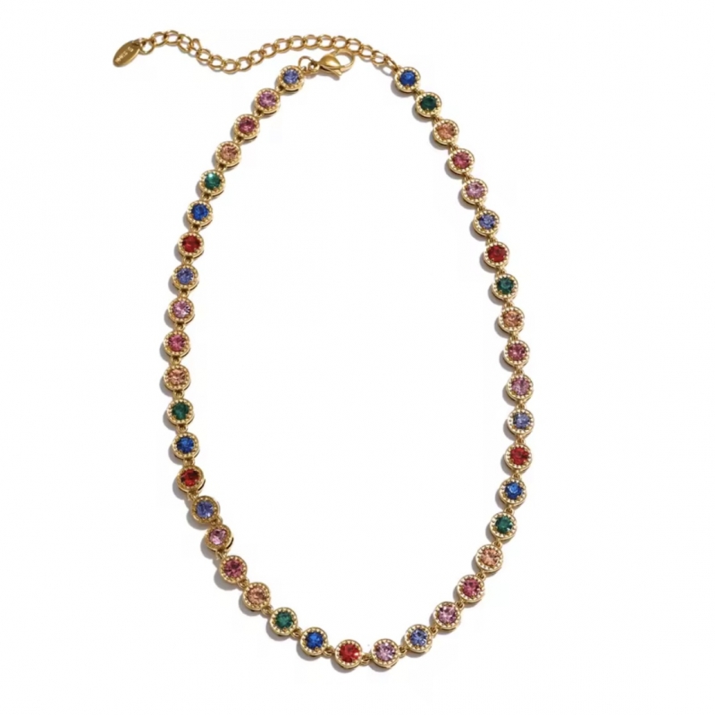 Κολιέ ριβιερα πολύχρωμο ατσάλι