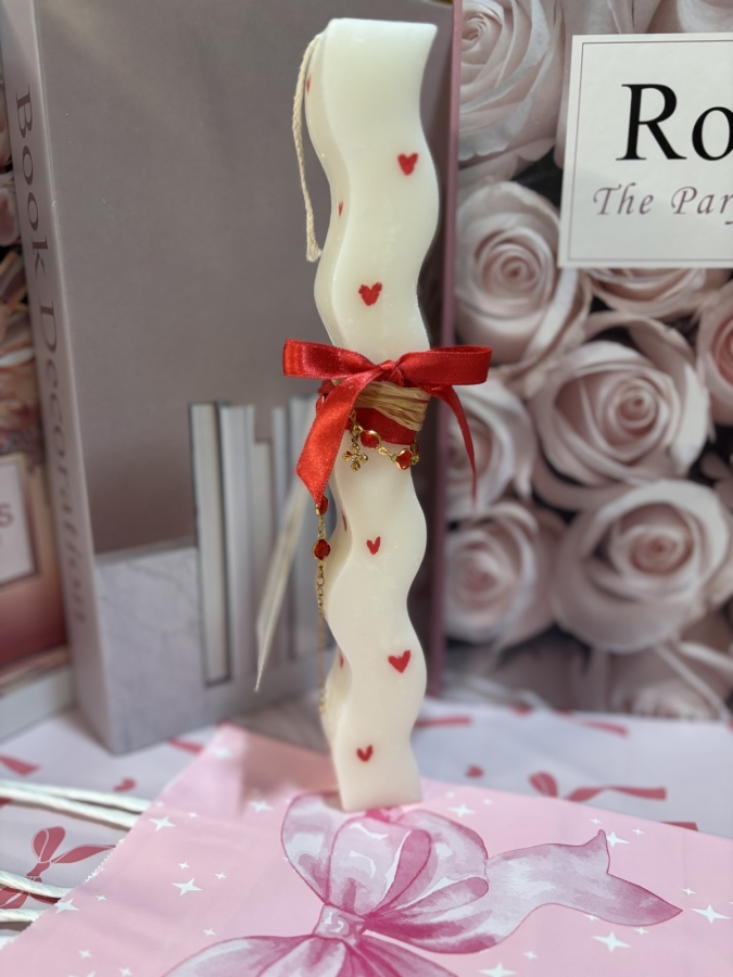 Λαμπάδα χειροποίητη με στολισμό βραχιόλι ατσάλι