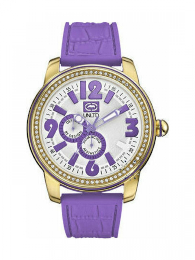 Marc Ecko Crystal The Miami Purple Rubber Strap