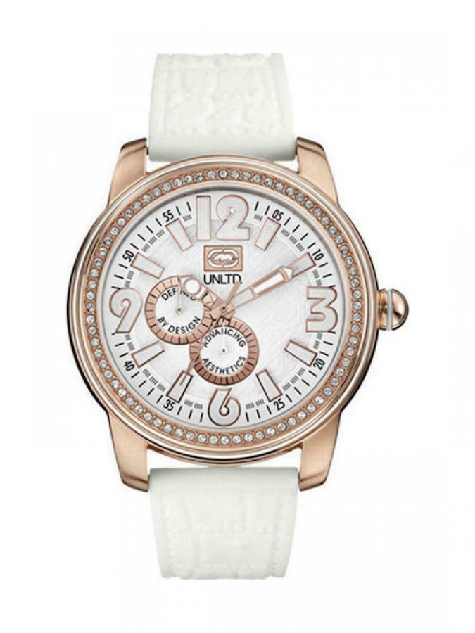 Marc Ecko Crystal The Miami White Rubber Strap