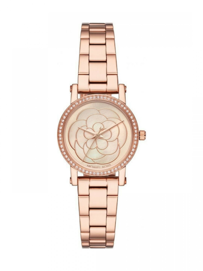 Michael Kors Norie Ρολόι με Μεταλλικό Μπρασελέ σε Ροζ Χρυσό χρώμα