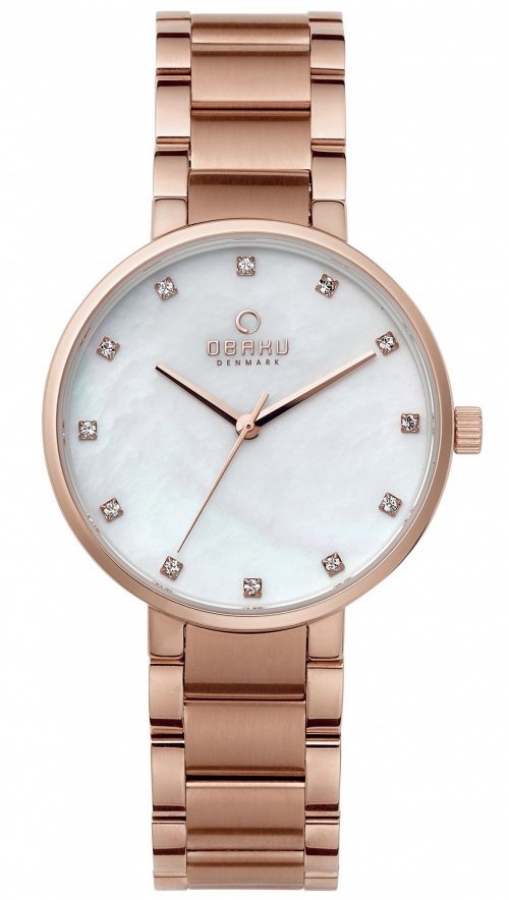 OBAKU Glad steel ladie's watch with swarovski