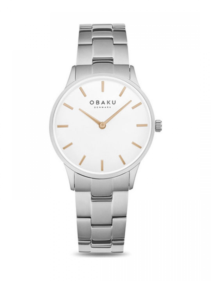 Obaku Lyng Lille Ρολόι με Μεταλλικό Μπρασελέ σε Ασημί χρώμα