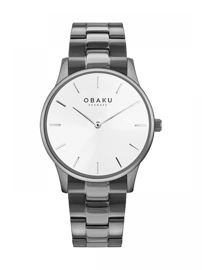 Obaku Lyng Slate Ρολόι με Μεταλλικό Μπρασελέ σε Μαύρο χρώμα