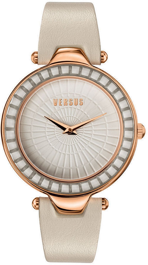 Sertie Creme Leather Strap Watch