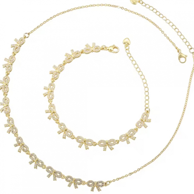 Σετ επιχρυσωμένο με φιογκάκια