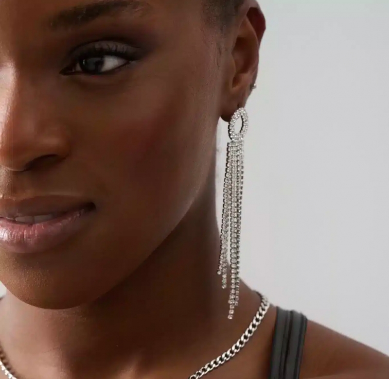 Σκουλαρίκια ατσάλι με ζιρκόν