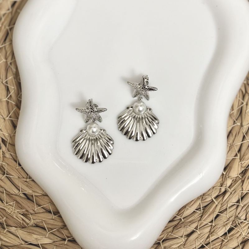 Σκουλαρίκια ατσάλι κοχύλια