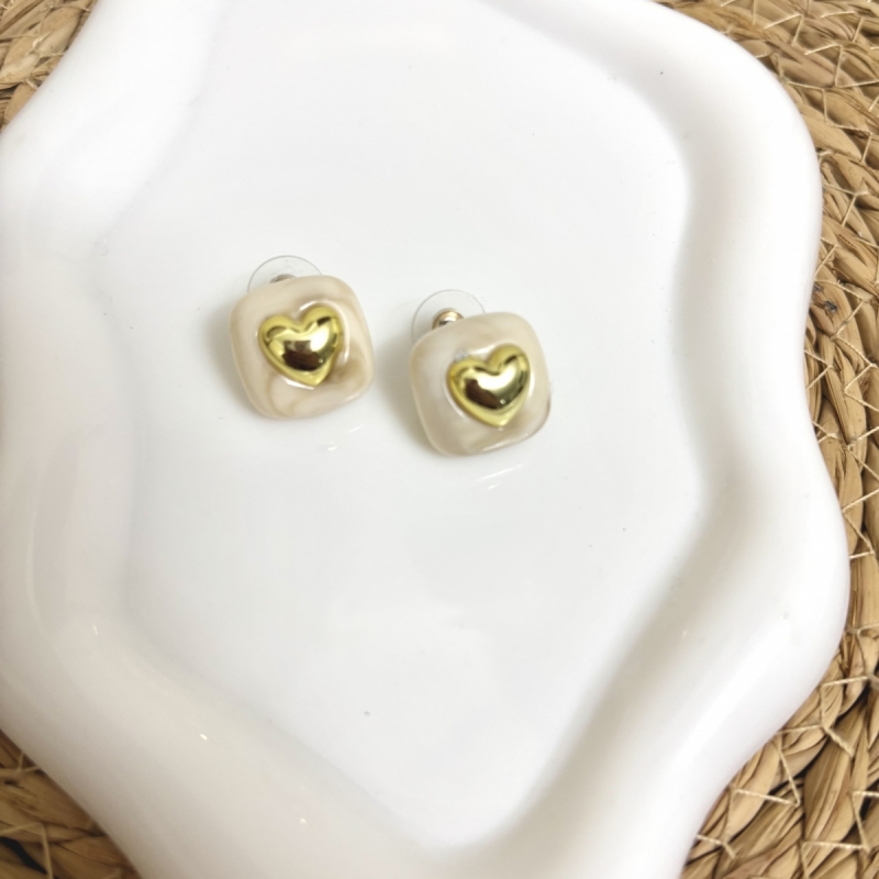 Σκουλαρίκια ατσάλι με καρδιά