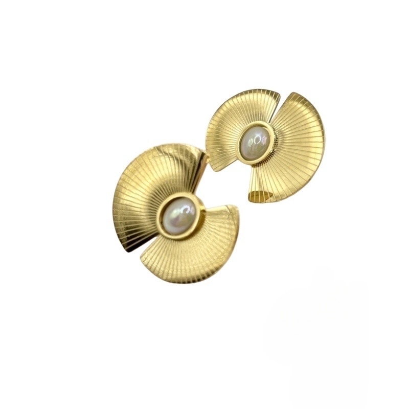 Σκουλαρίκια ατσάλι επιχρυσωμένο