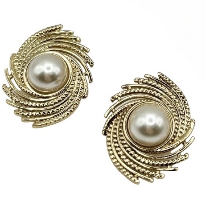 Σκουλαρίκια επιχρυσωμένο ατσάλι με πέρλα