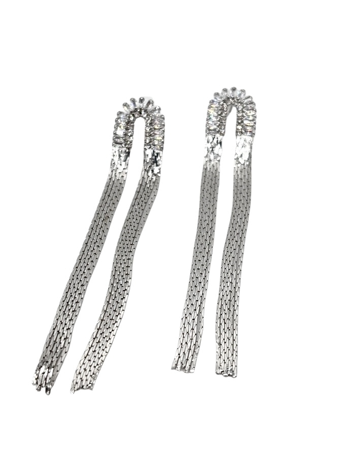 Σκουλαρίκια ατσάλι με ζιρκόν