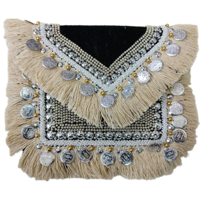 Τσάντα φάκελος boho μαύρη