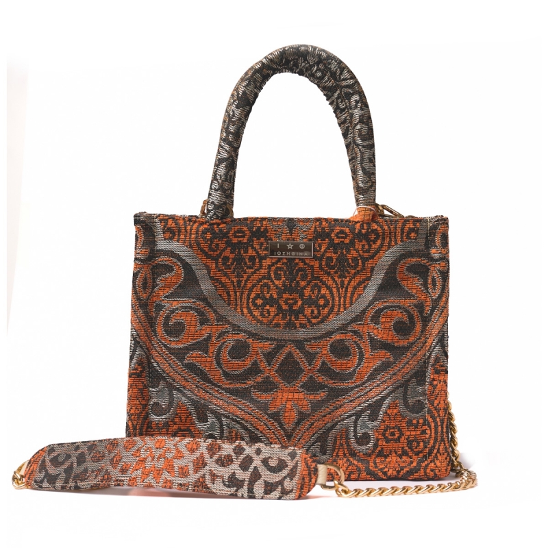 Τσάντα κεραμμύδι με σχέδια