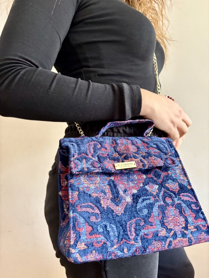 ΤΣΑΝΤΑ ΩΜΟΥ ΧΕΙΡΟΠΟΙΗΤΗ 'BLUE TRADITIONAL BOHO'