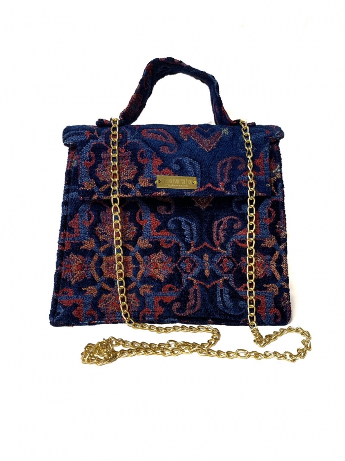 ΤΣΑΝΤΑ ΩΜΟΥ ΧΕΙΡΟΠΟΙΗΤΗ 'BLUE TRADITIONAL BOHO'
