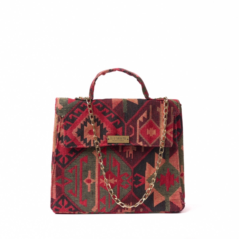 ΤΣΑΝΤΑ ΩΜΟΥ ΧΕΙΡΟΠΟΙΗΤΗ 'RED BOHO'