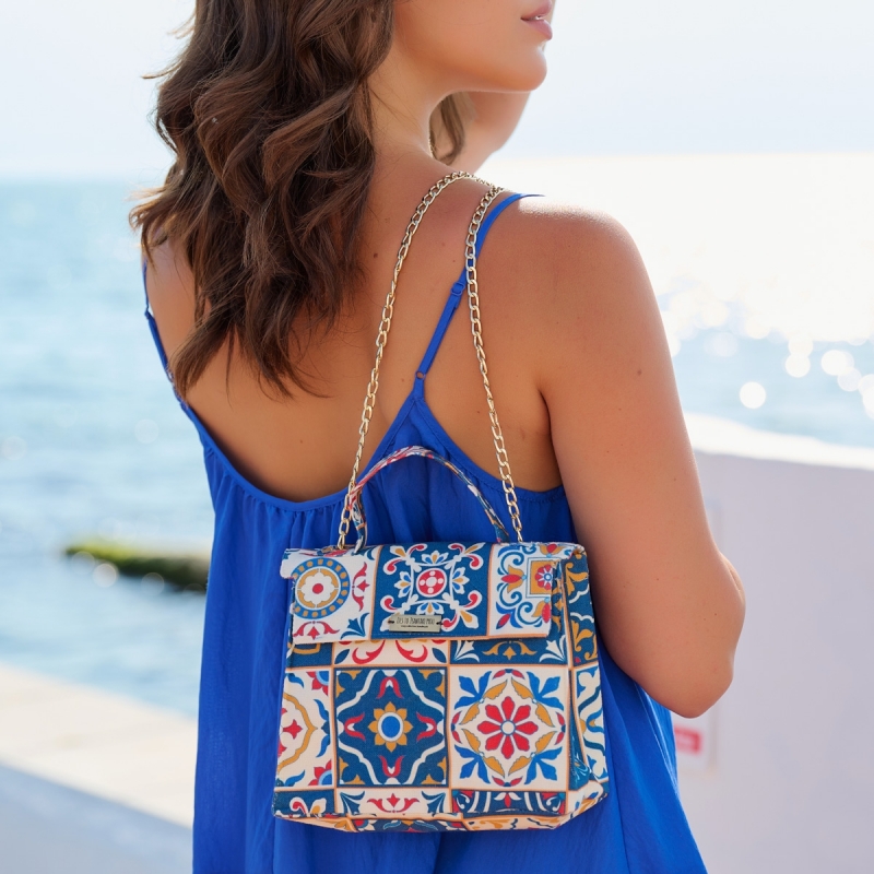 ΤΣΑΝΤΑ ΩΜΟΥ ΧΕΙΡΟΠΟΙΗΤΗ 'VINTAGE BLUE'