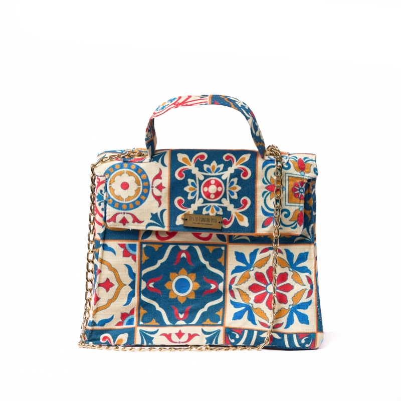 ΤΣΑΝΤΑ ΩΜΟΥ ΧΕΙΡΟΠΟΙΗΤΗ 'VINTAGE BLUE'