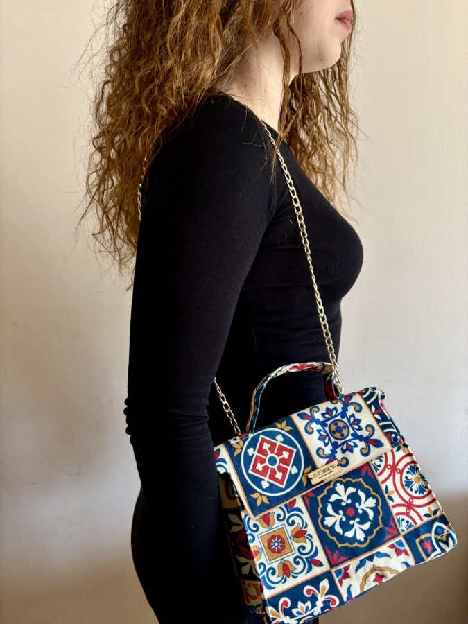 ΤΣΑΝΤΑ ΩΜΟΥ ΧΕΙΡΟΠΟΙΗΤΗ 'VINTAGE BLUE'