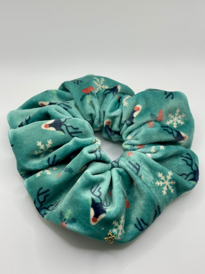 Βελούδινο xmas scrunchie green