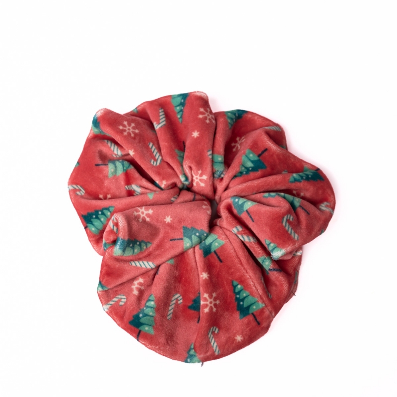 Βελούδινο Xmas scrunchie red