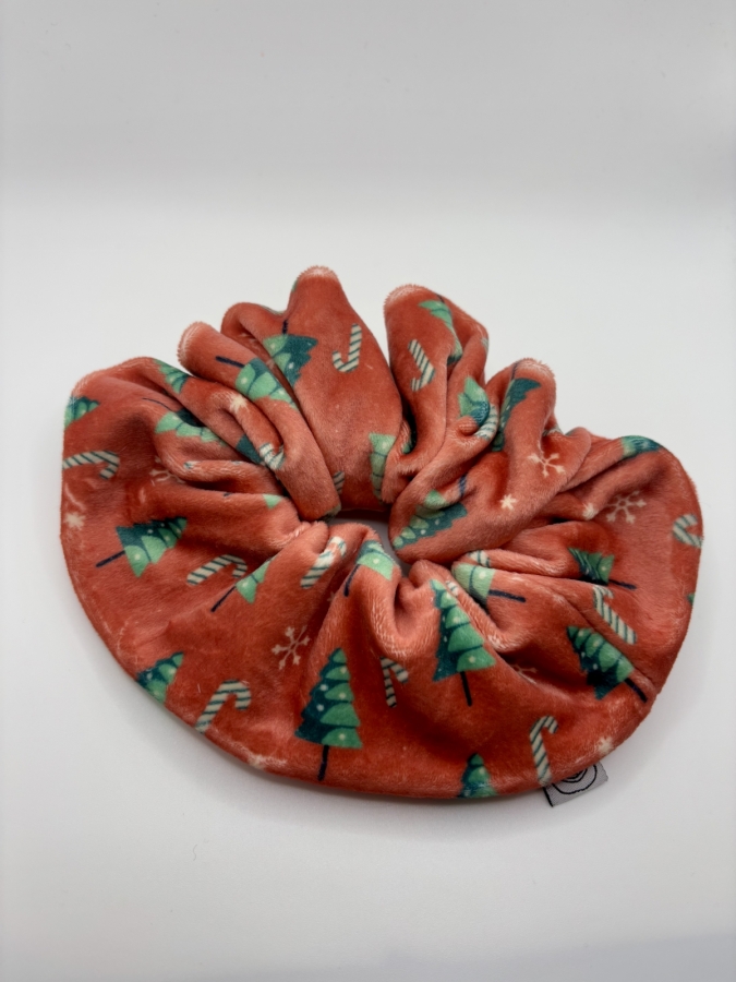 Βελούδινο Xmas scrunchie red