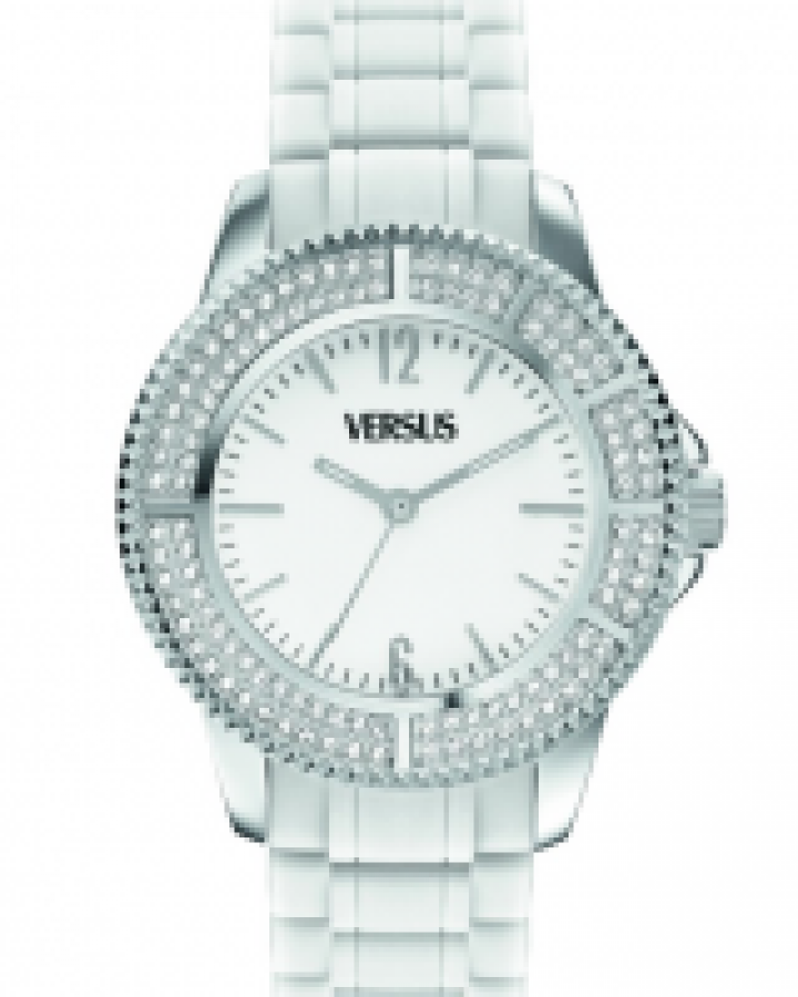 Versus Versace Women's White Dial Casual Watch Rubber Strap