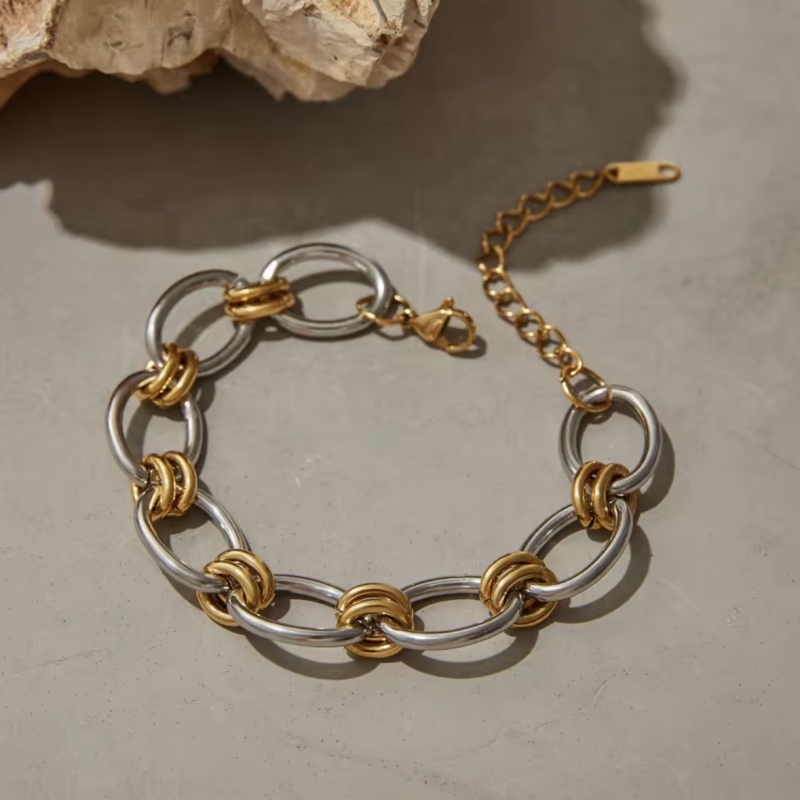 Βραχιόλι ατσάλι δίχρωμο