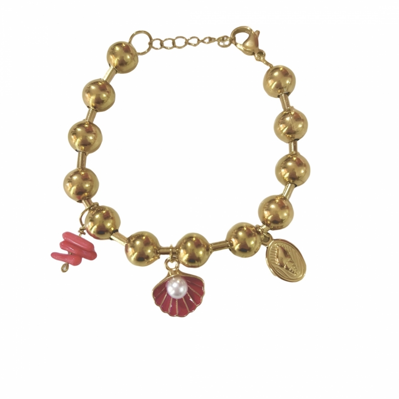Βραχιόλι ατσάλι με charms