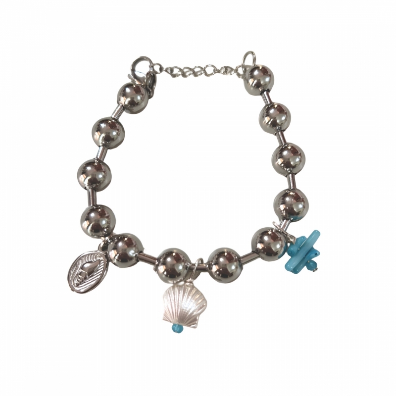 Βραχιόλι ατσάλι με charms