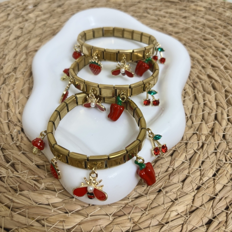 Βραχιόλι ατσάλι με charms