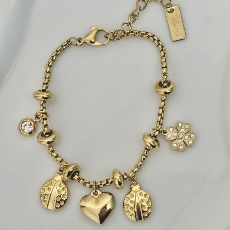 Βραχιόλι ατσάλι με charms