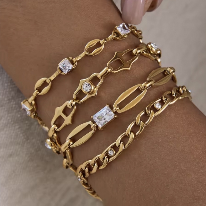 Βραχιόλι ατσάλι με ζιρκον