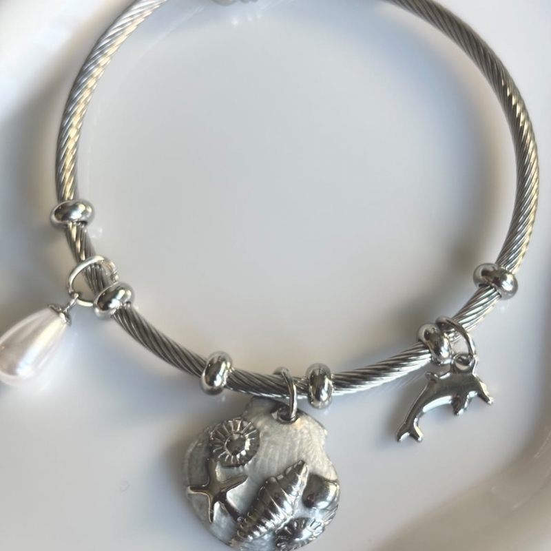 Βραχιόλι ατσάλινο με charms