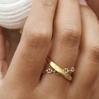 Δαχτυλίδι ατσάλι επιχρυσωμένο minimal