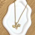 Κολιέ ατσάλι με summer charms