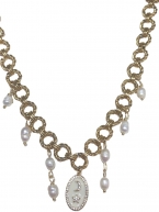 Κολιέ “Kerkyra” με ατσάλινη αλυσίδα και πέρλες