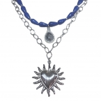 Κολιέ “Serifos” από ατσάλι με μπλε πέτρες