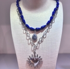 Κολιέ “Serifos” από ατσάλι με μπλε πέτρες