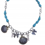 Κολιέ “Spetses” με τυρκουάζ πέτρες και ατσάλινα στοιχεία